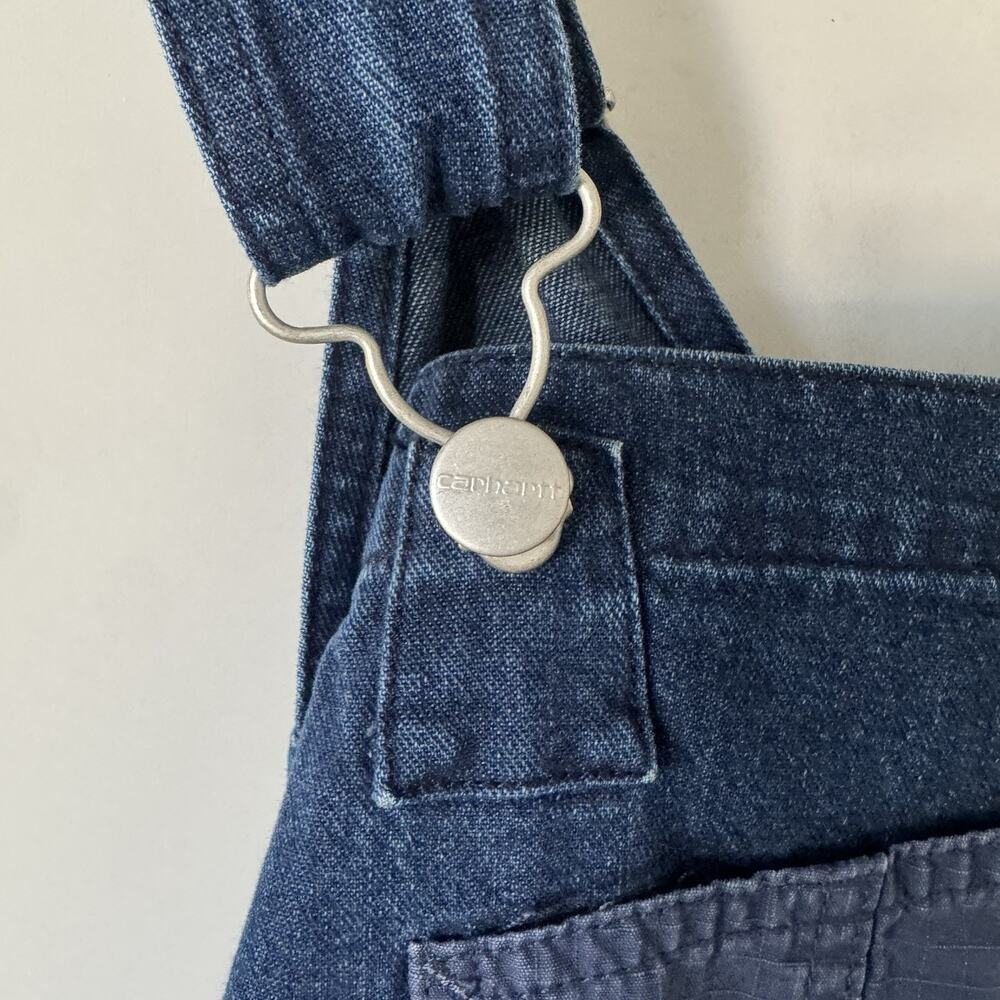 Carhartt Work In Progress WiP Women’s XS Alma Blue Bib Overalls Straight Leg EUC - Picture 7 of 13